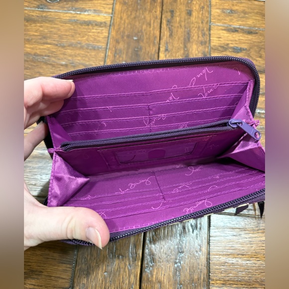 Vera Bradley accordion wallet Plum Crazy pattern, used, 8.5”Lx5”H - Picture 3 of 4